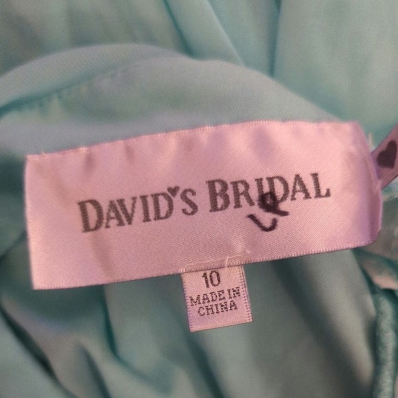 David's Bridal Women's Halter Neck Turquoise Maxi Dress Sz.10 - Picture 12 of 12